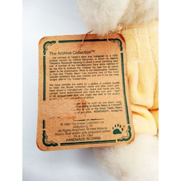 Boyds Bears Libby Lapinette White Bunny Plush Hat Jumper 6 Inch Animal Spring - Picture 14 of 15